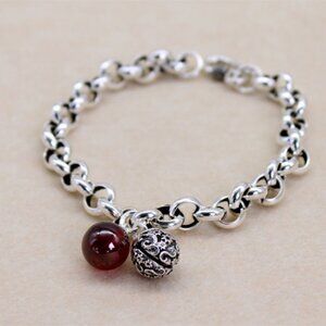 NEW 925 Sterling Silver Vintage Ball Link Chain Bracelet